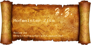 Hofmeister Zita névjegykártya