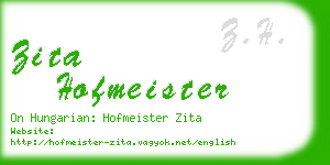 zita hofmeister business card